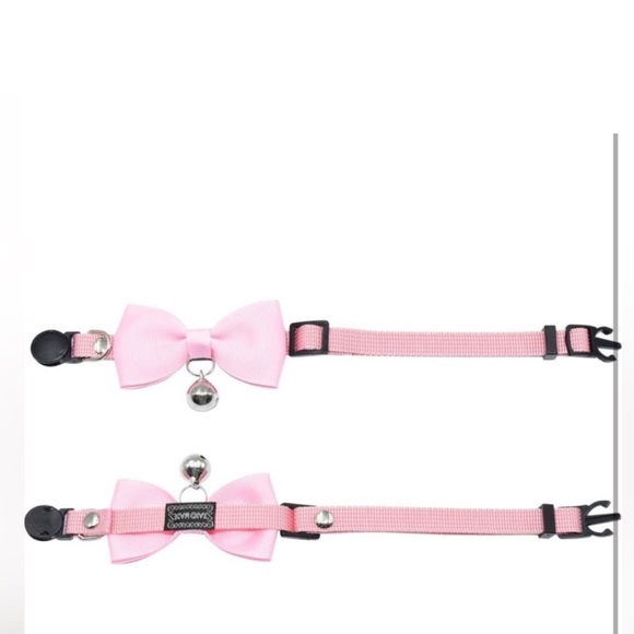 5for$10 Baby Pink Bell Cat Collar & Small Pet Collar Pet Accessories 10 Inches - Picture 5 of 10